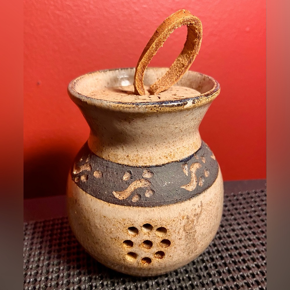Vintage Native American Style Jar Cork Top Pottery Ceramic Stone Hand Made